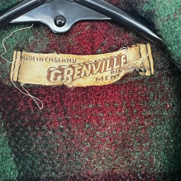 VINTAGE 40'S Grenville Fabric Heavy Wool Blanket Plaid Deco Robe Jacket Scrooge - Picture 8 of 8